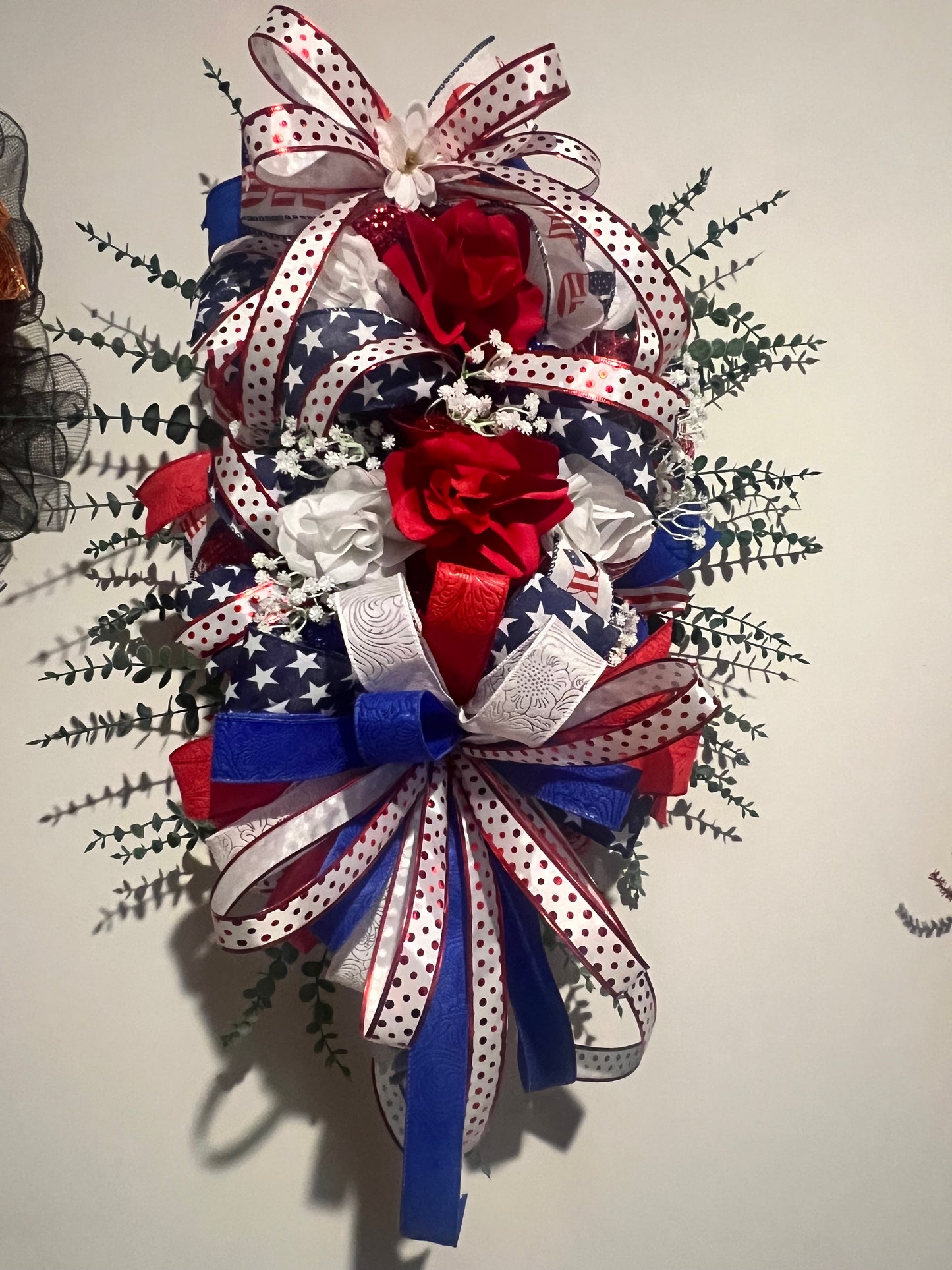 Patriotic|Fourth of July Swag Wreath