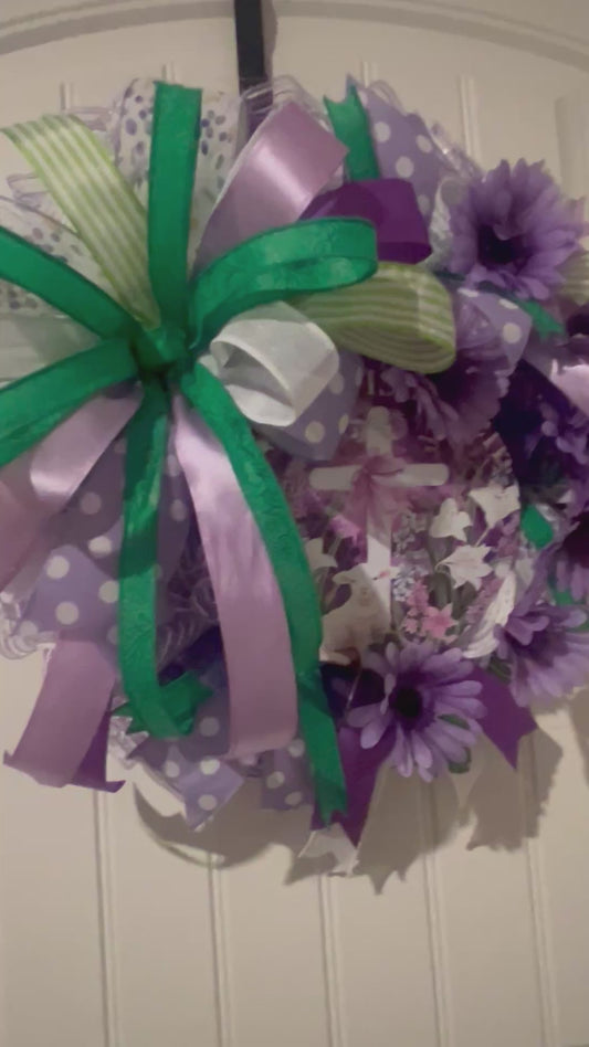 He is risen Easter wreath